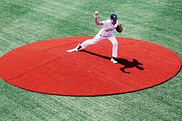 Baseball Mound with Red Turf